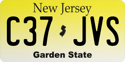 NJ license plate C37JVS