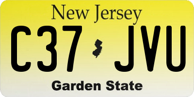 NJ license plate C37JVU
