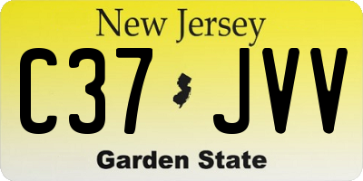 NJ license plate C37JVV