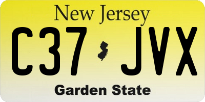 NJ license plate C37JVX