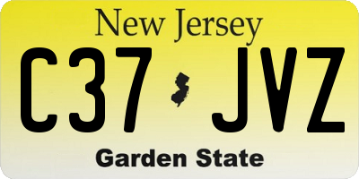 NJ license plate C37JVZ