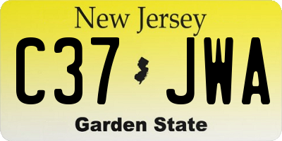 NJ license plate C37JWA