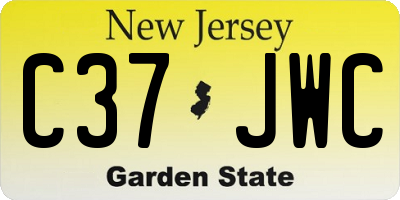 NJ license plate C37JWC