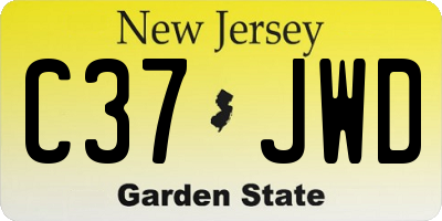 NJ license plate C37JWD