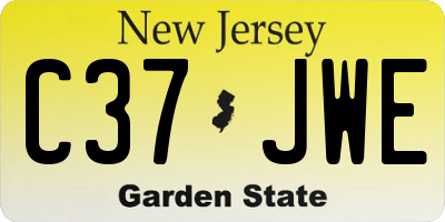 NJ license plate C37JWE