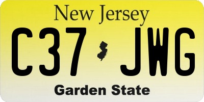 NJ license plate C37JWG