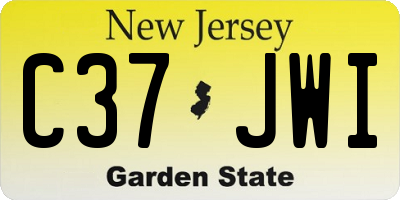 NJ license plate C37JWI