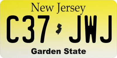 NJ license plate C37JWJ