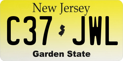 NJ license plate C37JWL