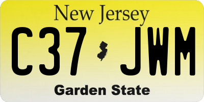 NJ license plate C37JWM