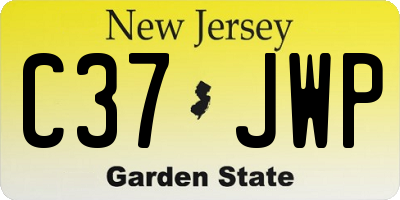 NJ license plate C37JWP