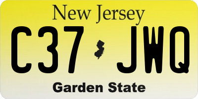 NJ license plate C37JWQ