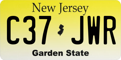 NJ license plate C37JWR