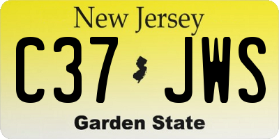 NJ license plate C37JWS