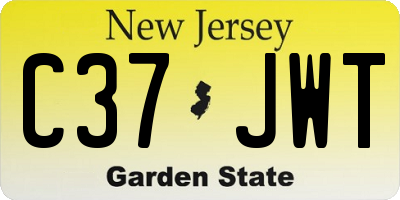 NJ license plate C37JWT