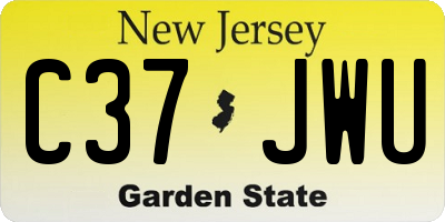 NJ license plate C37JWU