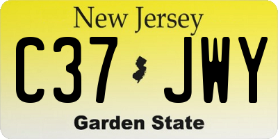 NJ license plate C37JWY