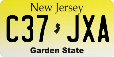 NJ license plate C37JXA