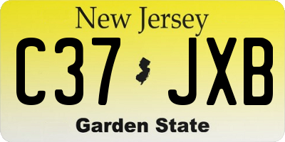 NJ license plate C37JXB