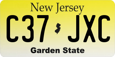 NJ license plate C37JXC