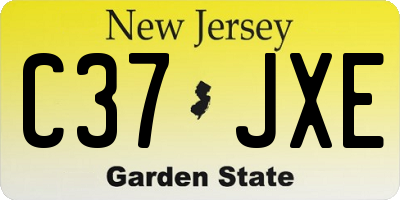 NJ license plate C37JXE