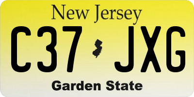NJ license plate C37JXG