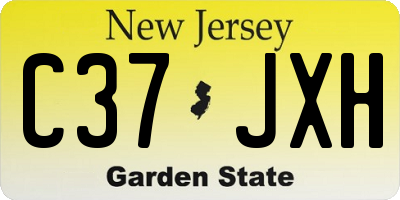 NJ license plate C37JXH