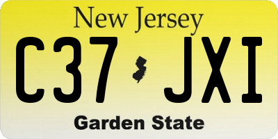 NJ license plate C37JXI