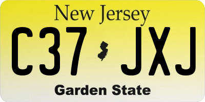 NJ license plate C37JXJ