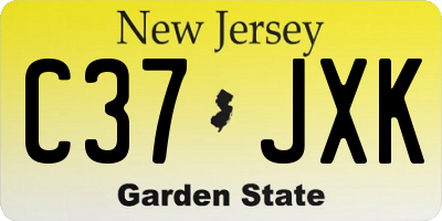 NJ license plate C37JXK