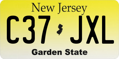 NJ license plate C37JXL