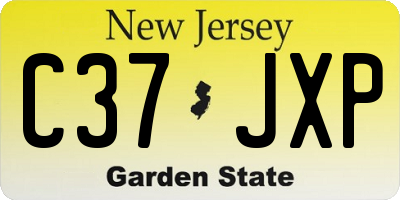 NJ license plate C37JXP