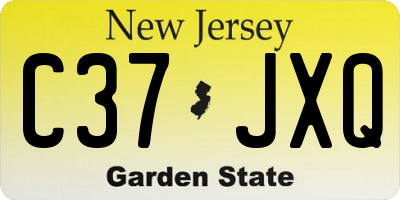 NJ license plate C37JXQ