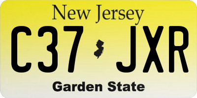 NJ license plate C37JXR