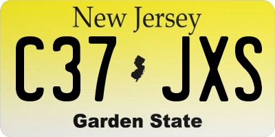 NJ license plate C37JXS