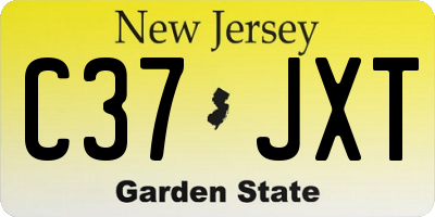 NJ license plate C37JXT