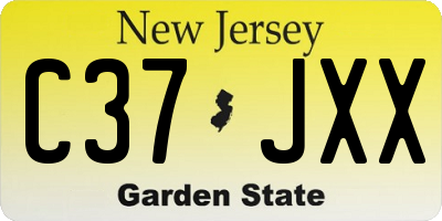 NJ license plate C37JXX