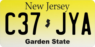 NJ license plate C37JYA