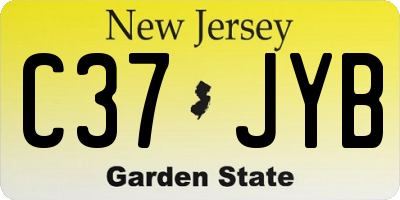 NJ license plate C37JYB