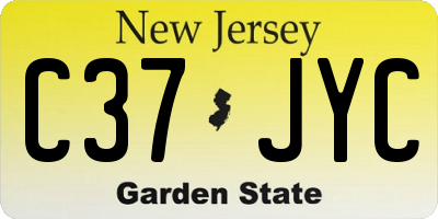 NJ license plate C37JYC