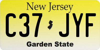 NJ license plate C37JYF