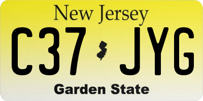 NJ license plate C37JYG