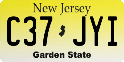NJ license plate C37JYI