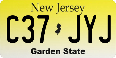 NJ license plate C37JYJ