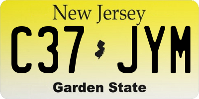 NJ license plate C37JYM