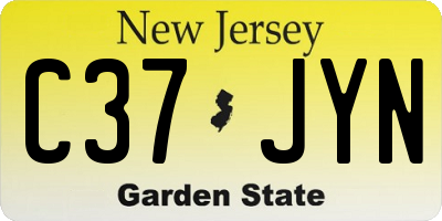 NJ license plate C37JYN
