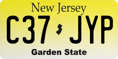 NJ license plate C37JYP