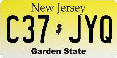 NJ license plate C37JYQ
