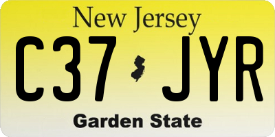 NJ license plate C37JYR