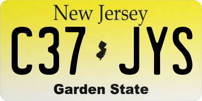 NJ license plate C37JYS